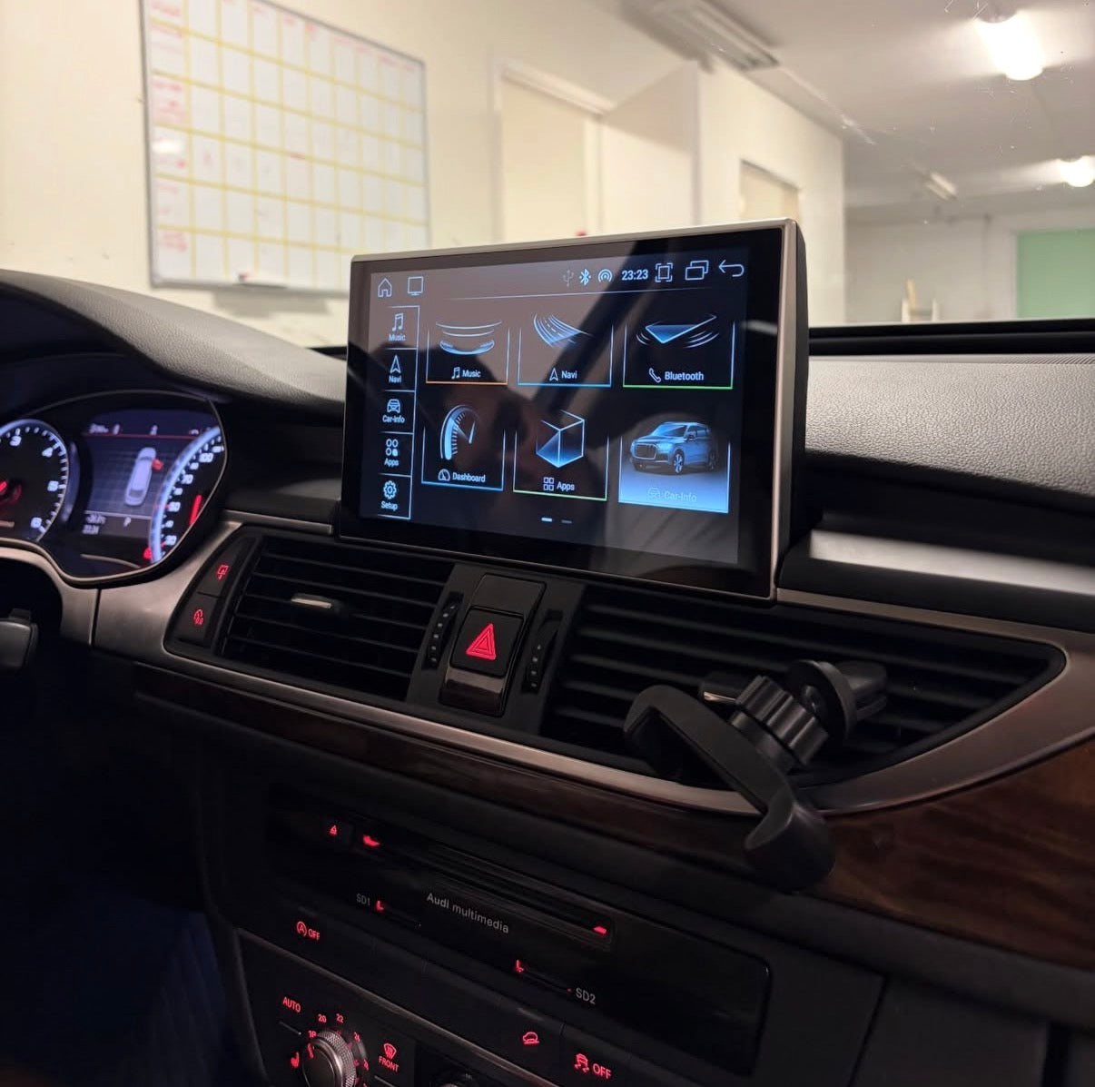 Androidskärm med Trådlös Apple CarPlay & Android Auto för Audi
